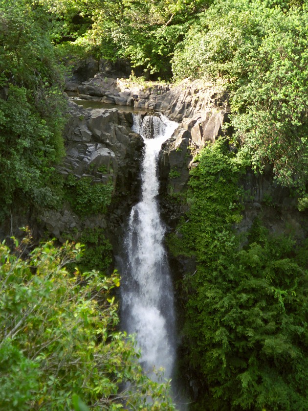 The South of Maui. Waterfall. near Hana. .