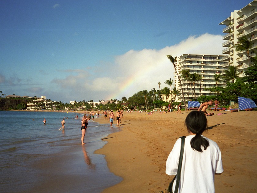 Ka'anapali Beach. Beach with Rainbow. Lahaina. .