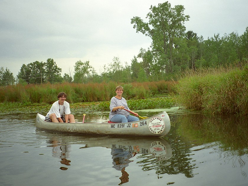 Canoeing on the Huron River. Canoe. near Milford. .