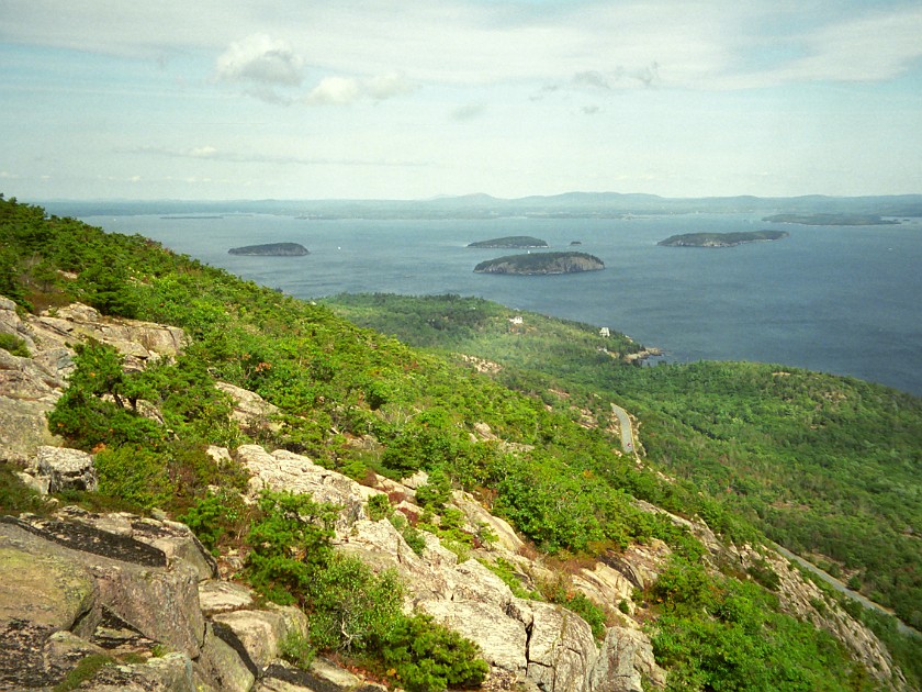 Climbing to the Top of Mount Champlain. Bay View. Arcadia National Park. .