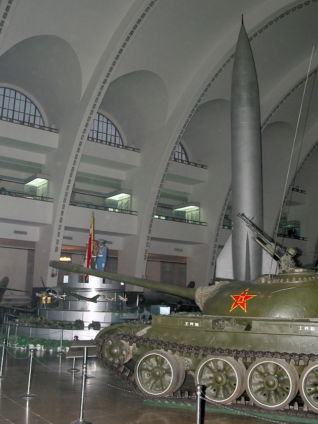 Military Museum. Tank and Rocket. Beijing. .