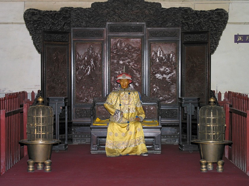 Tiantan Gongyuan (Temple of Heaven Park). Emperor Qian Long Inside of Zhaigong (Hall of Abstinence). Beijing. .