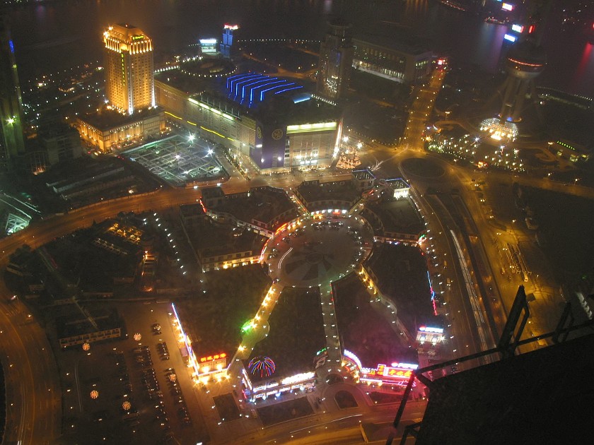 Shanghai. View from Jinmao Building, 68th Floor, Down on a Plaza. Shanghai. .