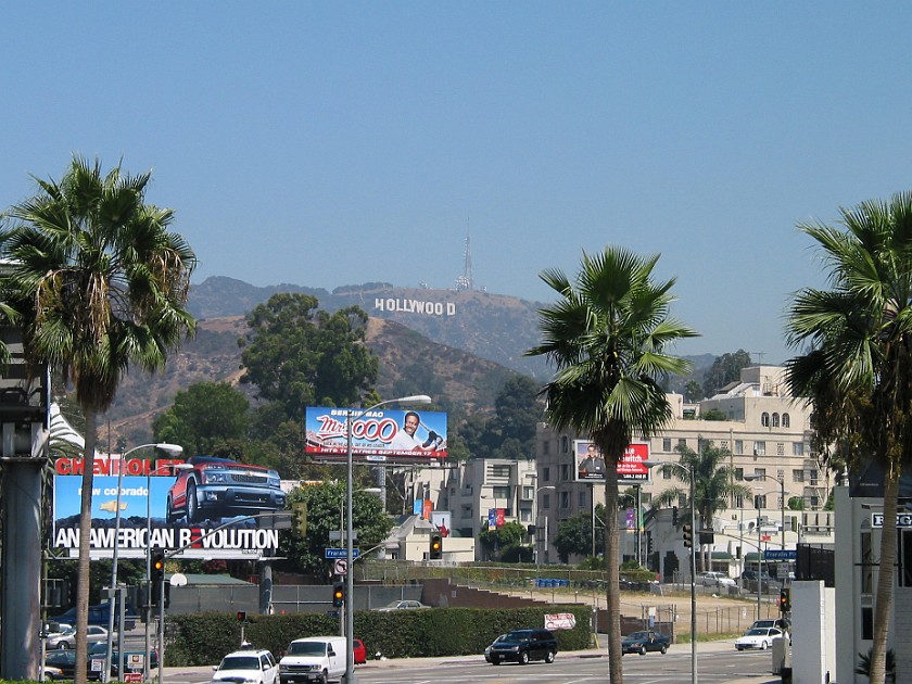 Hollywood. View on Griffith Park from the Hollywood Boulevard. Los Angeles. .
