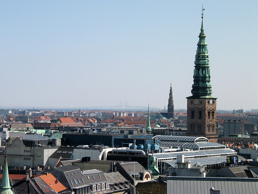 Copenhagen. St Nicolaj Kirke, Vor Frelsers Kirke, Øresund Bridge. Copenhagen. .