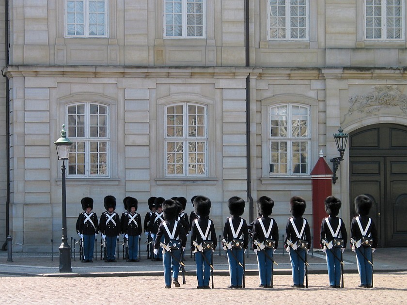 Copenhagen. Change of Guards at Amalienborg Palace. Copenhagen. .