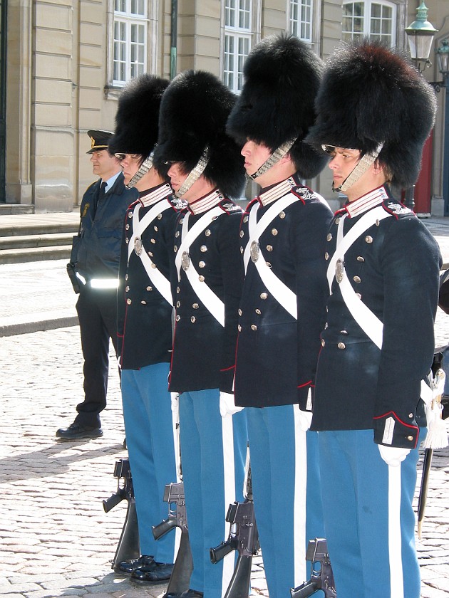 Copenhagen. Change of Guards at Amalienborg Palace. Copenhagen. .