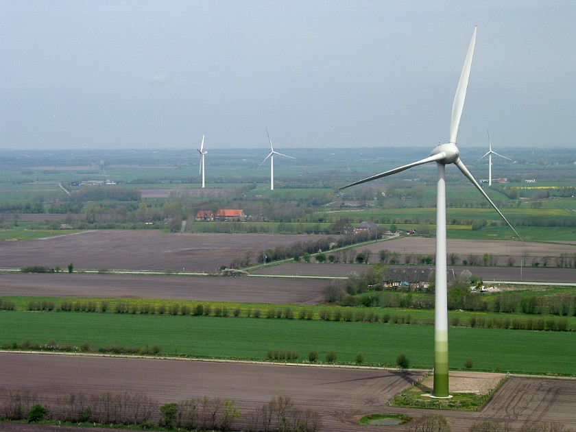 Windmill Climbing Near Bremsburg. View on B201 and Further North. near Bremsburg. .