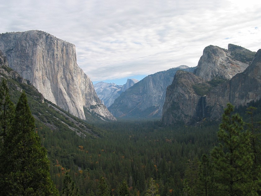 Yosemite National Park. View on El Capitan,  Yosemite Valley and Half Dome. Yosemite National Park. .