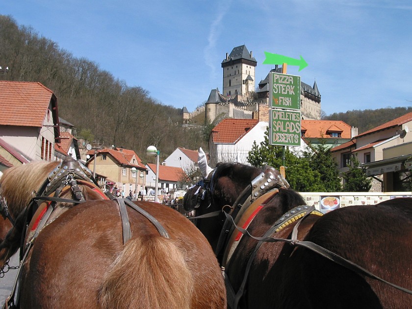 Karlštejn Hrad (Karlstejn Castle). Carriage Ride to the Castle. Karlštejn. .