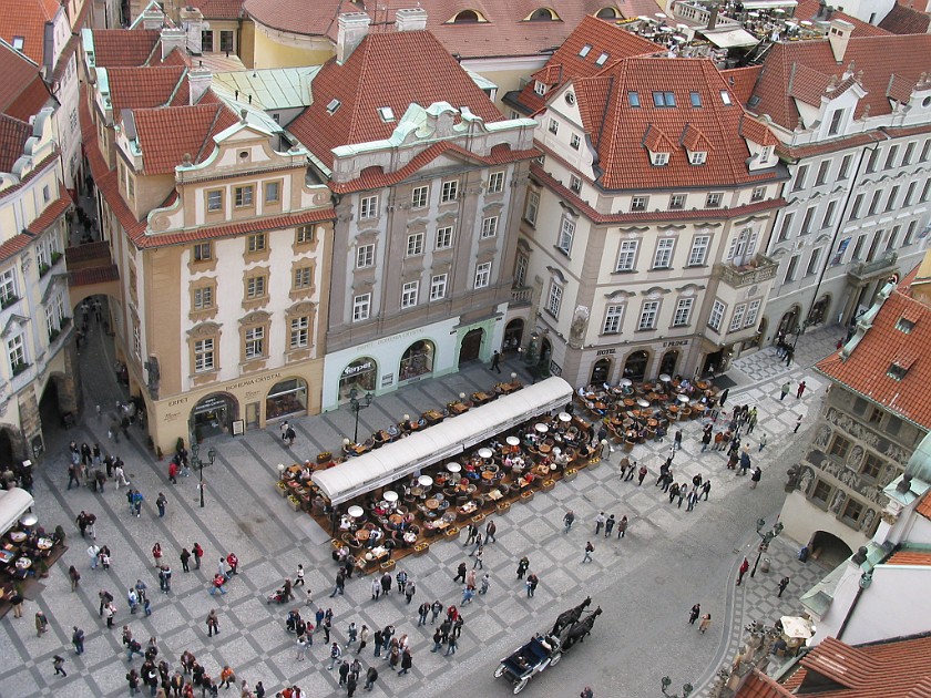 Staré Mesto (Old Town). View from Staromestská Radnice (Old Town Hall) on the Old Town Square. Prague. .
