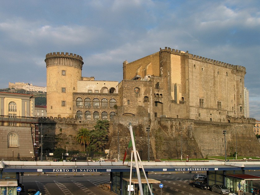 Harbor of Naples. Castel Nuovo. Naples. .