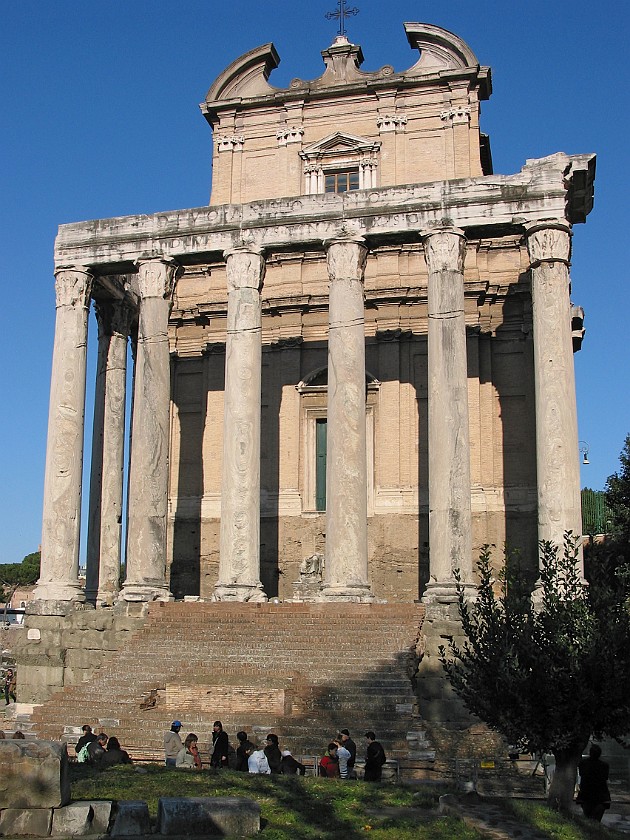 Roman Forum. Tempio di Antonino e Faustia, Chiesa di San Lorenzo in Miranda. Rome. .