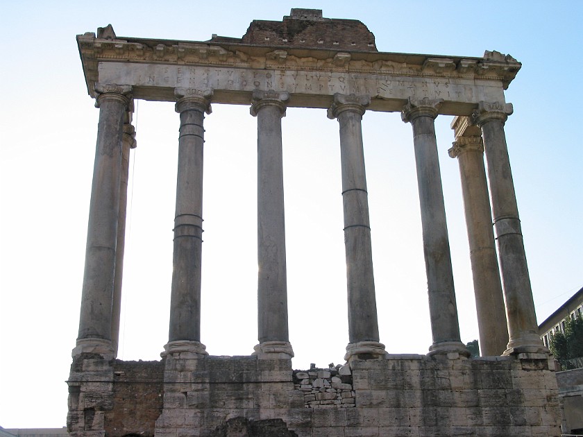 Roman Forum. Tempio di Saturno. Rome. .