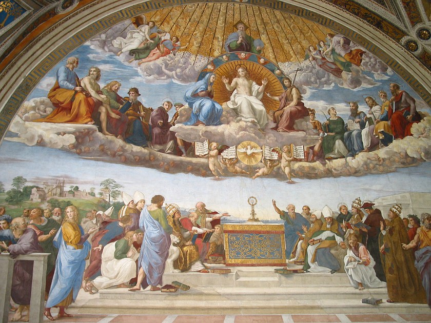 Vatican Museum. Fresco by Raphael. Vatican City. .