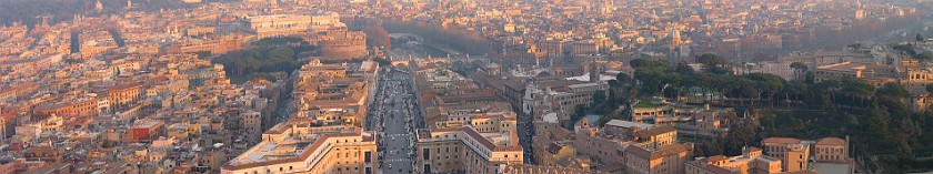 St. Peter's Basilica. View from the Dome of St. Peter's Basilica on Rome. Vatican City. .