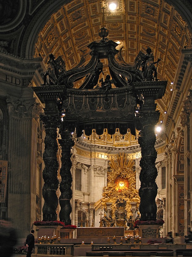 St. Peter's Basilica. High Altar and Baldachin. Vatican City. .