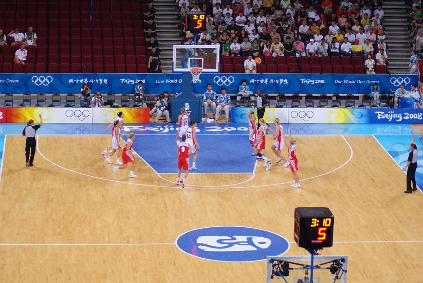 Women's Preliminary Basketball Russia vs White Russia. Match. Beijing. .