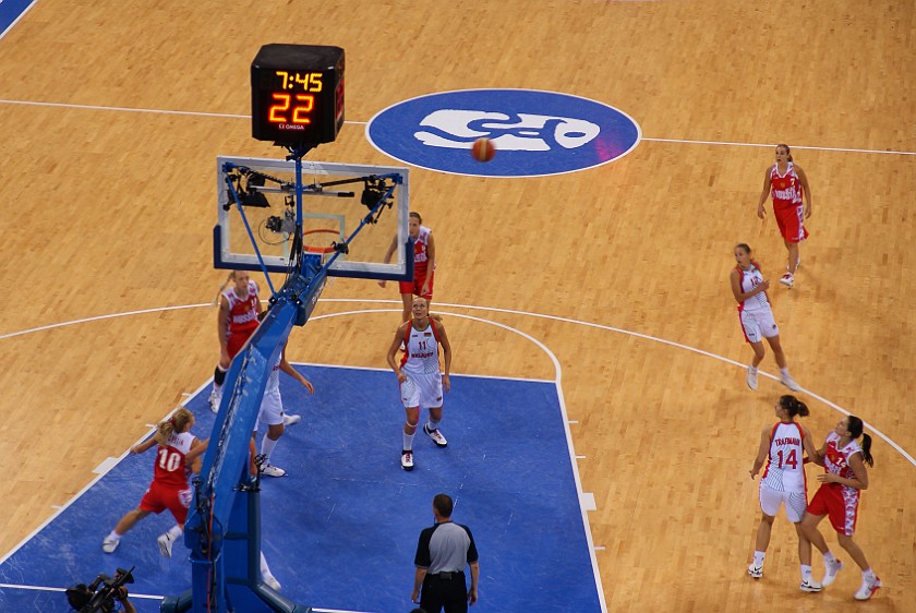 Women's Preliminary Basketball Russia vs White Russia. Match. Beijing. .