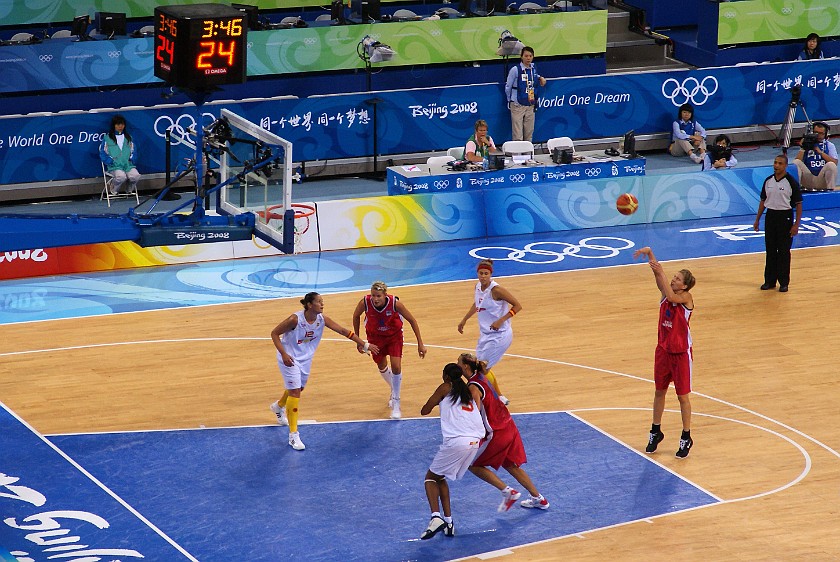 Women's Preliminary Basketball Russia vs White Russia. Match. Beijing. .