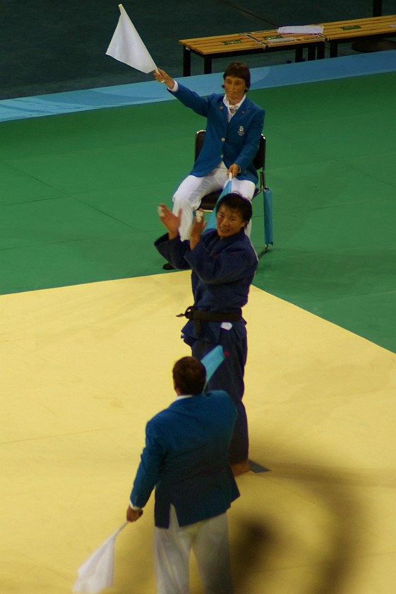 Judo Women's 78kg and Men's 100kg Final. Yang Xiuli won the gold medal. Beijing. .