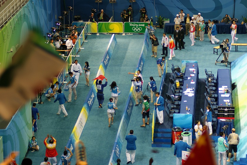 Judo Women's 78kg and Men's 100kg Final. Way to the press. Beijing. .