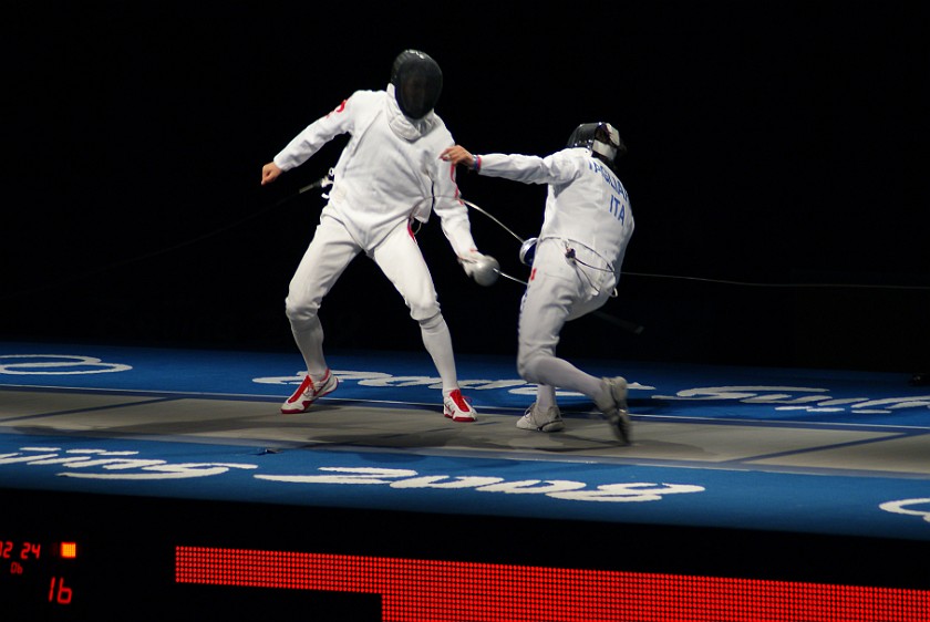 Men's Team Epee Bronze and Gold Medal Matches. Bronze medal match China vs Italy. Beijing. .