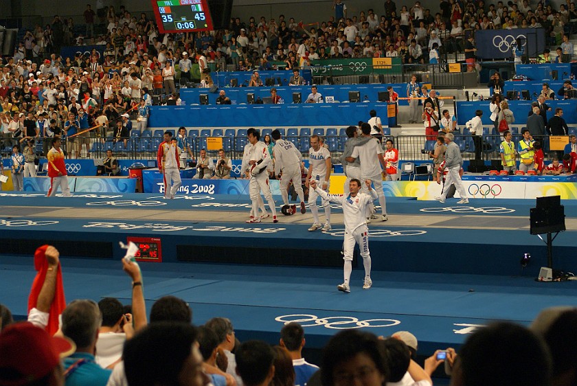 Men's Team Epee Bronze and Gold Medal Matches. Italy wins the bronze medal. Beijing. .