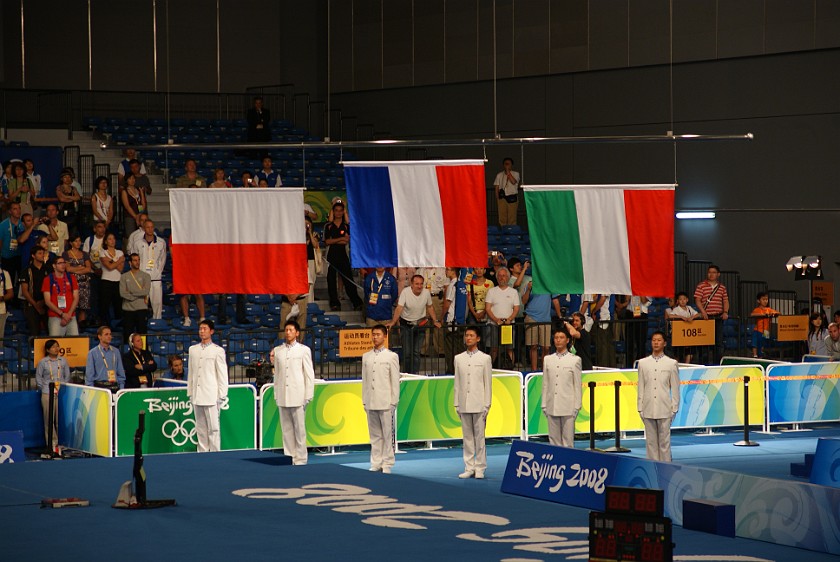 Men's Team Epee Bronze and Gold Medal Matches. Medal ceremony. Beijing. .