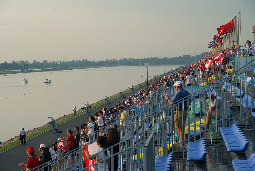 Rowing Finals. Stands and view to the start line. Beijing. .