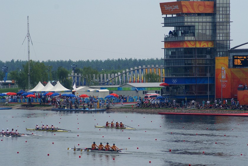 Rowing Finals. China winning the women's quadruple sculls race. Beijing. .