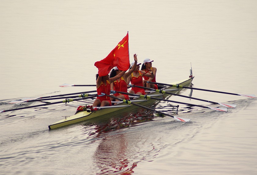 Rowing Finals. Chinese women's quadruple sculls. Beijing. .