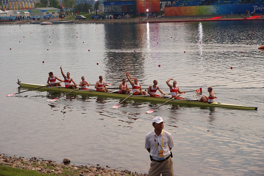 Rowing Finals. Canada winning the race. Beijing. .