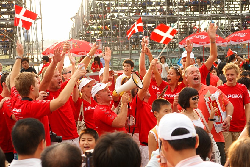 Rowing Finals. Danish fans. Beijing. .