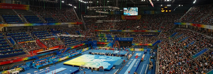 Gymnastics Artistic Finals. Inside the National Indoor Stadium. Beijing. .