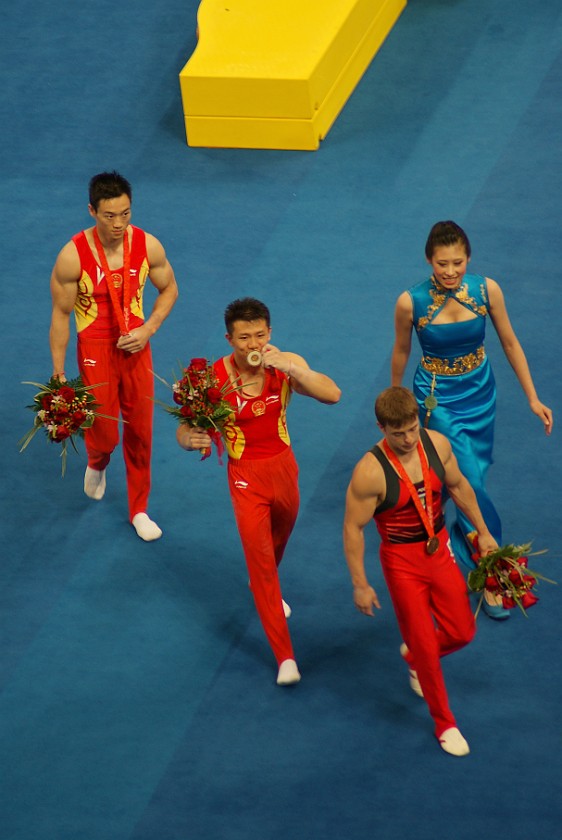 Gymnastics Artistic Finals. Medal ceremony. Beijing. .