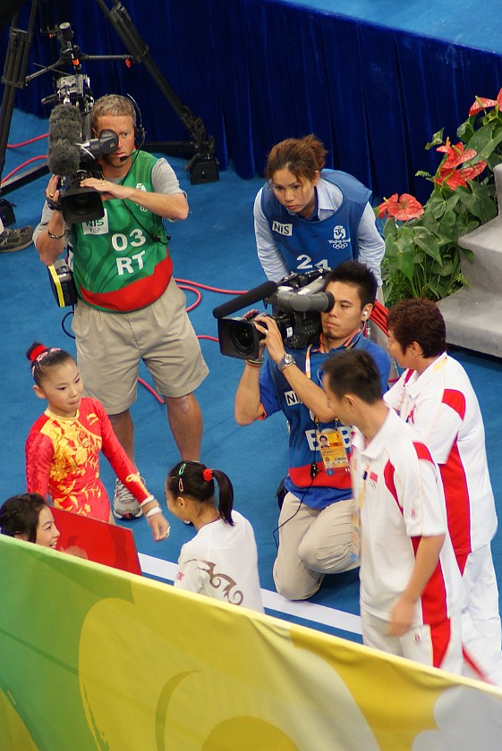 Gymnastics Artistic Finals. He Kexin returning from her performance. Beijing. .