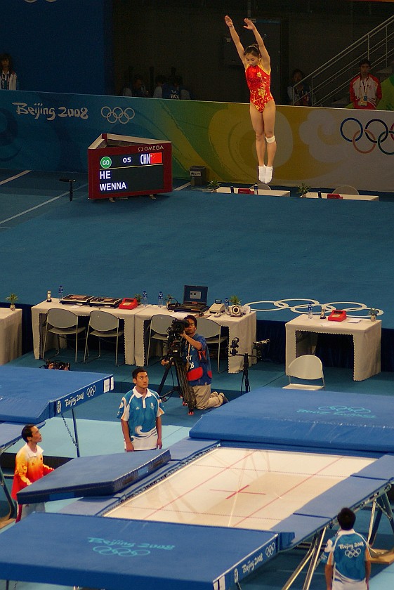 Gymnastics Artistic Finals. Woman's trampoline final. Beijing. .