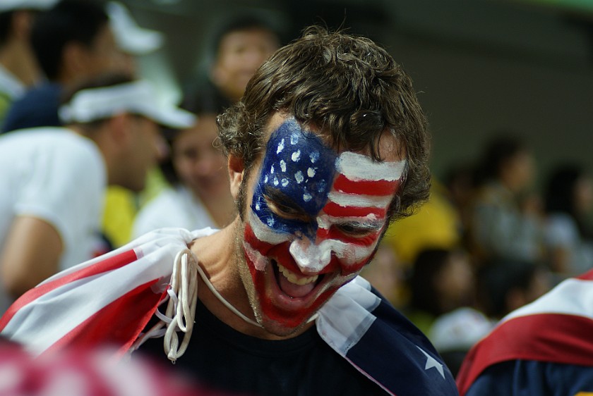 Women's Football Bronze Match Germany vs Japan. US-American fan. Beijing. .