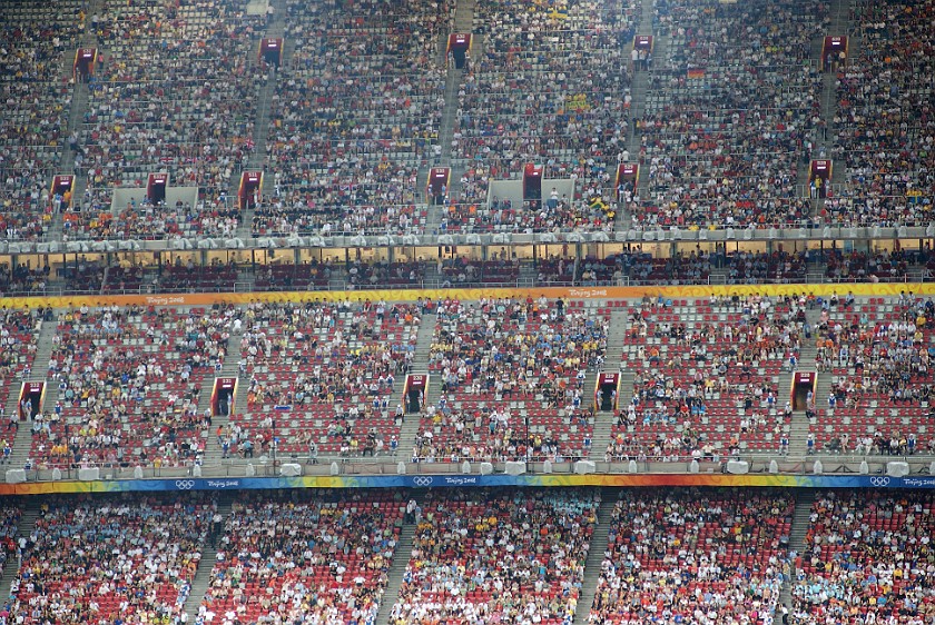 Athletics Finals. Spectator ranks inside the National Stadium. Beijing. .