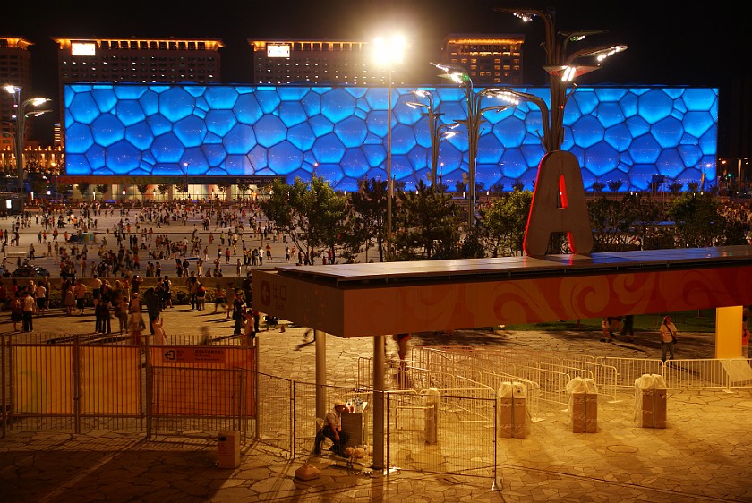 Olympic Green at Night. National Aquatics Center. Beijing. .