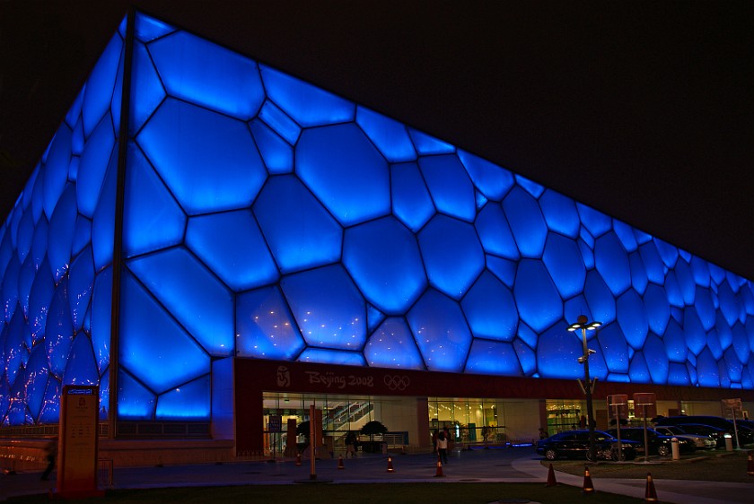 Olympic Green at Night. National Aquatics Center. Beijing. .