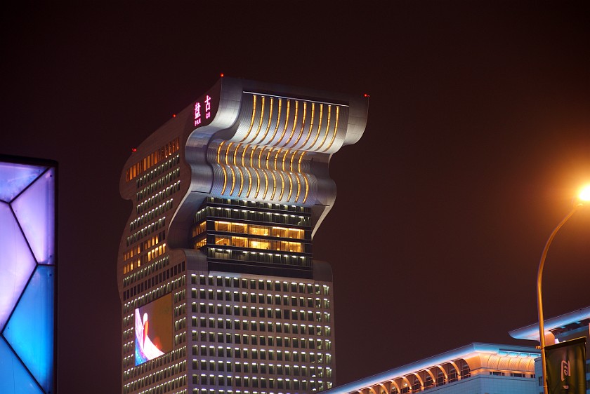 Olympic Green at Night. Pangu Plaza office tower. Beijing. .