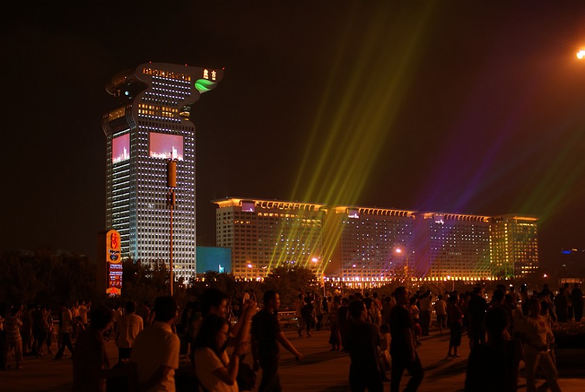 Olympic Green at Night. Pangu Plaza. Beijing. .