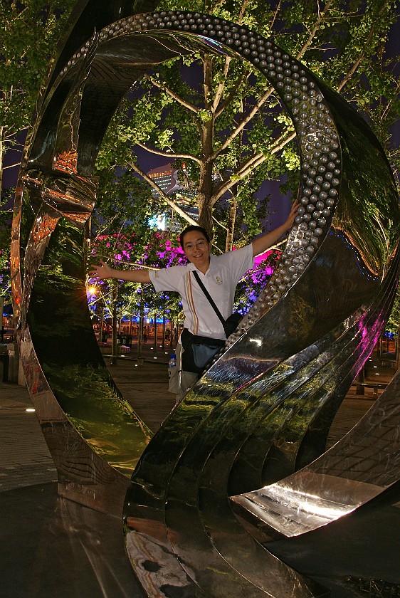 Olympic Green at Night. Sculpture. Beijing. .