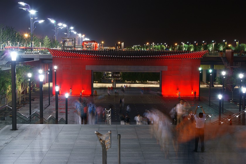 Olympic Green at Night. Entrance to the subway station. Beijing. .