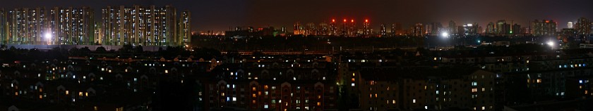 Parents Home in Fengtai. Nighttime view towards south. Beijing. .