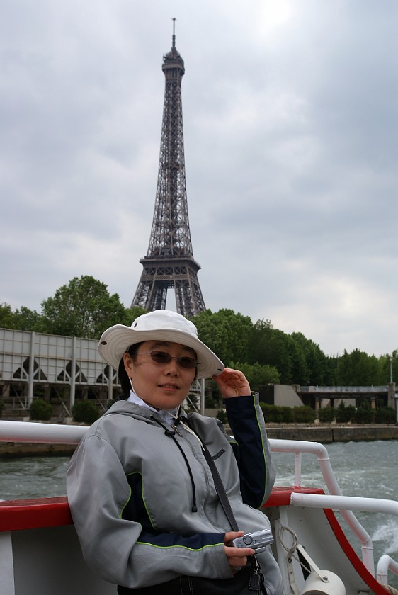 Boat Tour on the River Seine. Boat tour on the river Seine with view on Eiffel Tower. Paris. .