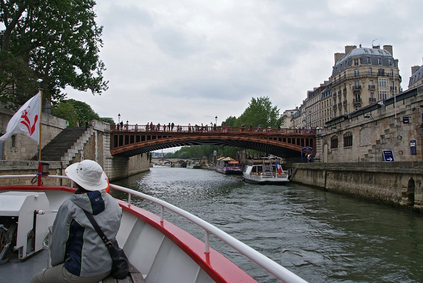 Boat Tour on the River Seine. Pont au Double. Paris. .