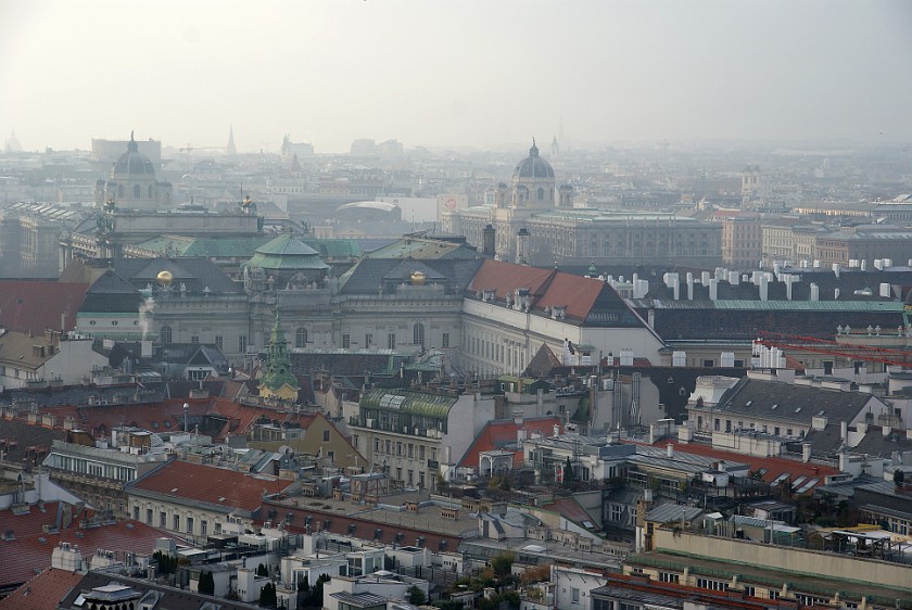 Vienna Inner City. View from Stephansdom on the Hofburg and Museums of Fine Art and  Natural History. Vienna. .